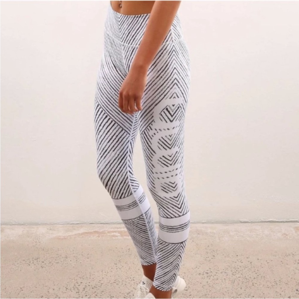 Stylish Black and White Striped Leggings